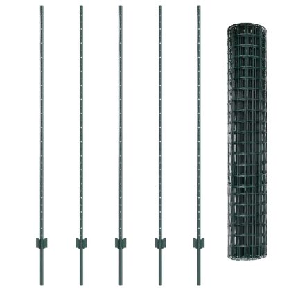 Ограда и колче Зелен 1,6 x 10 m Стомана