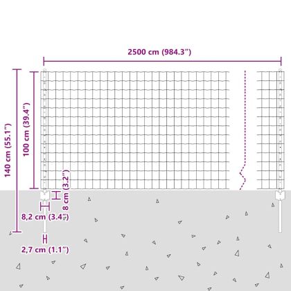 Ограда с пост Зелен 1 x 25 m Стомана