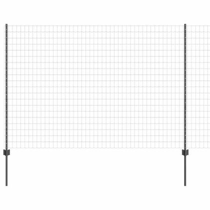 Ограда и колче Сив 1,6 x 10 m Стомана