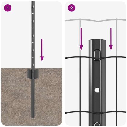 Ограда и колче Сив 0,6 x 25 м Стомана