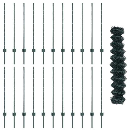 Ограда и колче Зелен 1 x 25 m Стомана