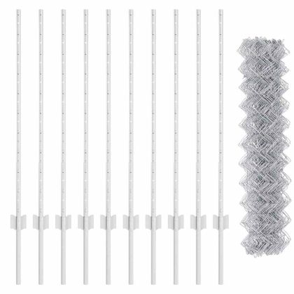 Ограда и колче Сребрист 1 x 10 m Стомана