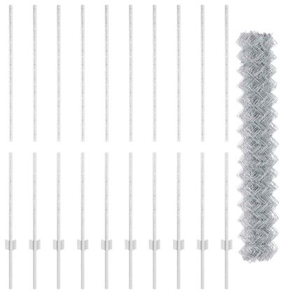 Ограда и колче Сребрист 1,4 x 10 m Стомана
