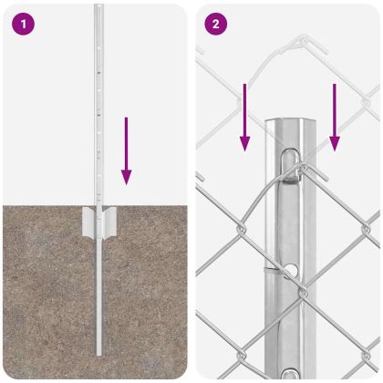 Ограда и колче Сребрист 0,6 x 25 м Стомана