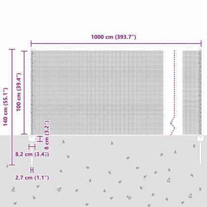 Ограда и колче Сребрист 1 x 10 m Стомана