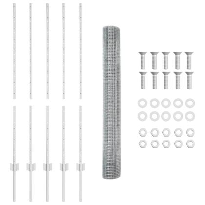 Ограда и колче Сребрист 1,2 x 10 m Стомана