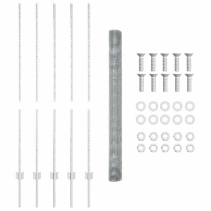 Ограда и колче Сребрист 1,4 x 10 m Стомана