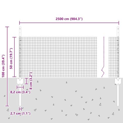 Ограда и колче Сребрист 0,5 x 25 м Стомана