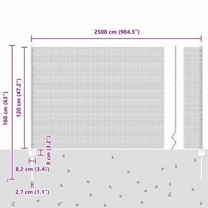 Ограда и колче Сребрист 1,2 x 25 m Стомана