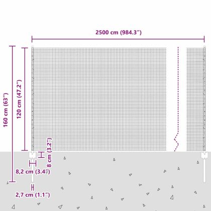 Ограда и колче Сребрист 1,2 x 25 m Стомана
