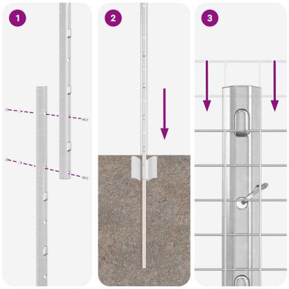 Ограда и колче Сребрист 1,2 x 25 m Стомана