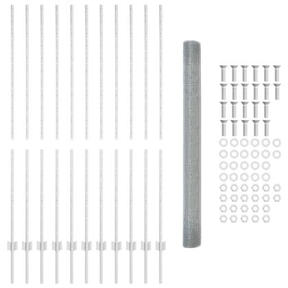 Ограда и колче Сребрист 1,6 x 25 m Стомана