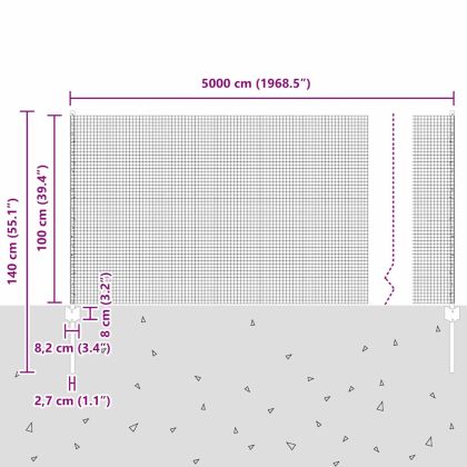 Ограда и колче Сребрист 1 x 50 m Стомана