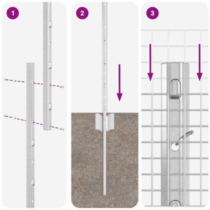 Ограда и колче Сребрист 1,2 x 50 m Стомана