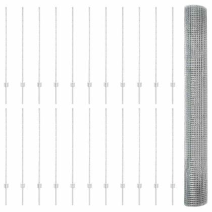 Ограда и колче Сребрист 1,2 x 50 m Стомана