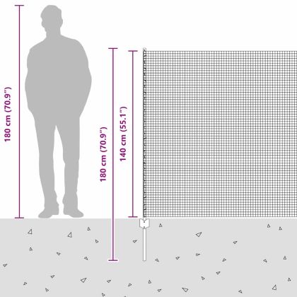 Ограда и колче Сребрист 1,4 x 50 m Стомана