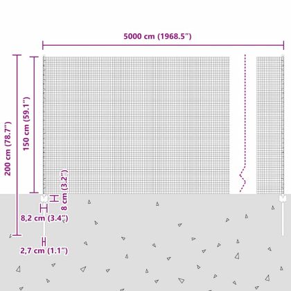 Ограда и колче Сребрист 1,5 x 50 m Стомана