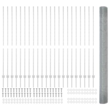 Ограда и колче Сребрист 1,5 x 50 m Стомана