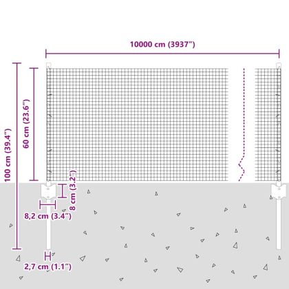 Ограда и колче Сребрист 0,6 x 100 м Стомана