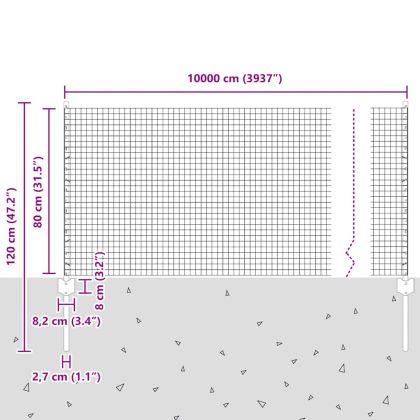 Ограда и колче Сребрист 0,8 x 100 м Стомана
