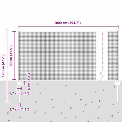 Ограда и колче Зелен 0,8 x 10 m Стомана