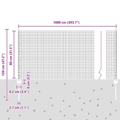Ограда и колче Зелен 0,8 x 10 m Стомана