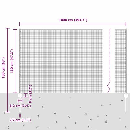 Ограда и колче Зелен 1,2 x 10 m Стомана