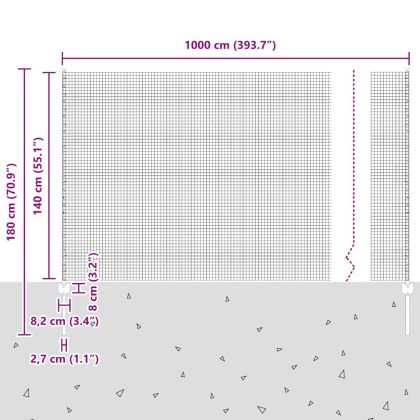 Ограда и колче Зелен 1,4 x 10 m Стомана