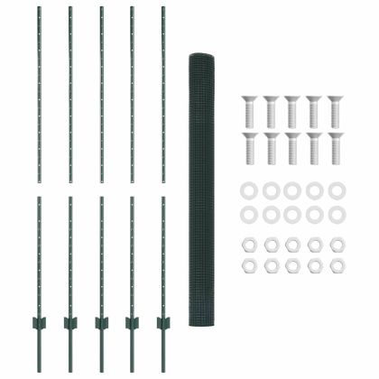 Ограда и колче Зелен 1,6 x 10 m Стомана