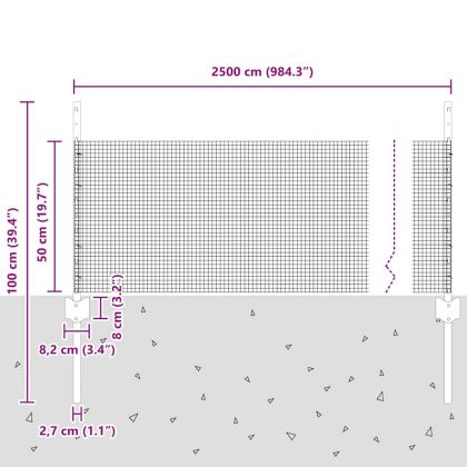 Ограда и колче Зелен 0,5 x 25 м Стомана