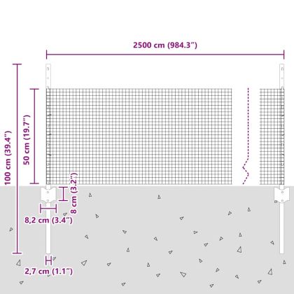 Ограда и колче Зелен 0,5 x 25 м Стомана