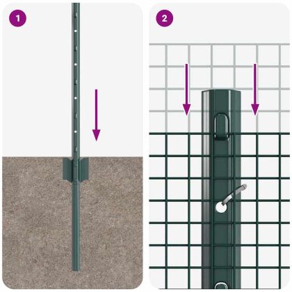 Ограда и колче Зелен 0,6 x 25 м Стомана