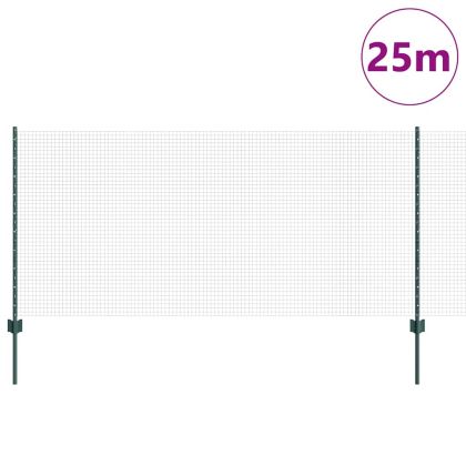 Ограда и колче Зелен 1 x 25 m Стомана