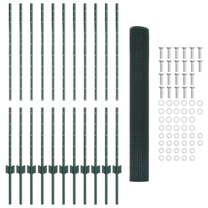 Ограда и колче Зелен 1,2 x 25 m Стомана
