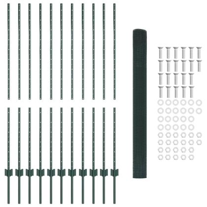 Ограда и колче Зелен 1,4 x 25 m Стомана