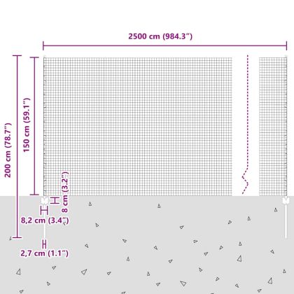 Ограда и колче Зелен 1,5 x 25 m Стомана