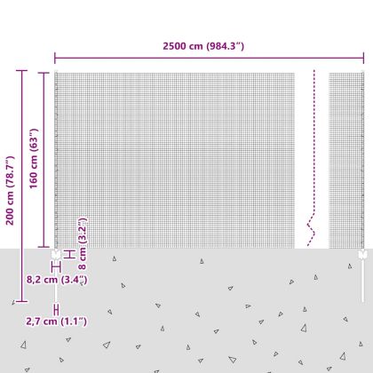 Ограда и колче Зелен 1,6 x 25 m Стомана