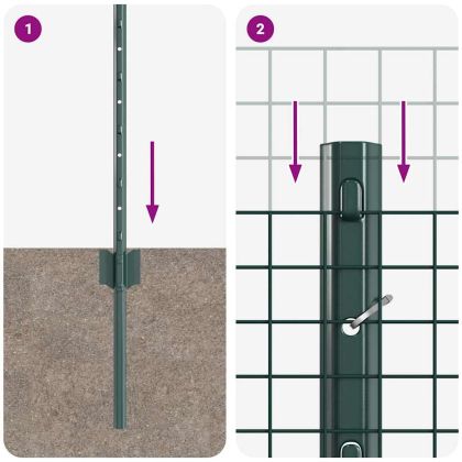 Ограда и колче Зелен 0,5 x 50 м Стомана