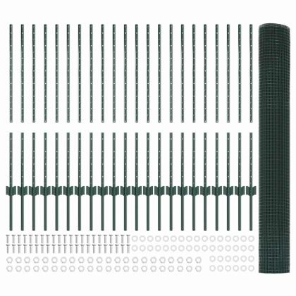 Ограда и колче Зелен 1 x 50 m Стомана