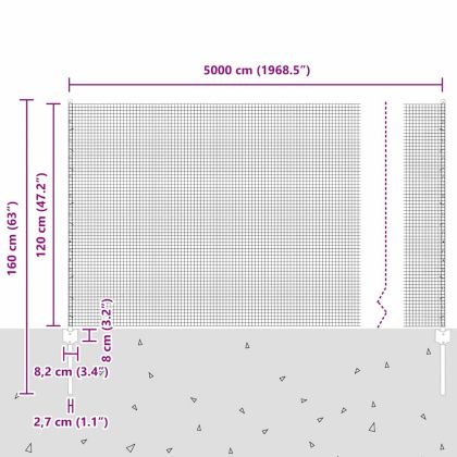 Ограда и колче Зелен 1,2 x 50 m Стомана