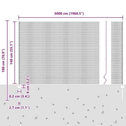 Ограда и колче Зелен 1,4 x 50 m Стомана