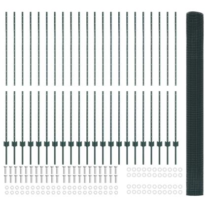 Ограда и колче Зелен 1,5 x 50 m Стомана