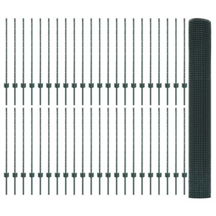 Ограда и колче Зелен 1 x 100 m Стомана