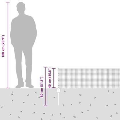 Ограда и колче Сив 0,4 x 10 м Стомана