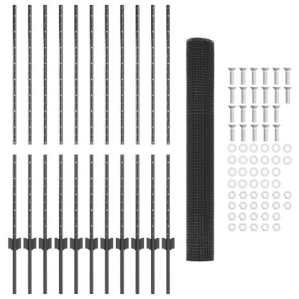 Ограда и колче Сив 1,2 x 25 m Стомана