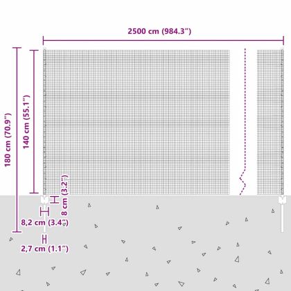Ограда и колче Сив 1,4 x 25 m Стомана