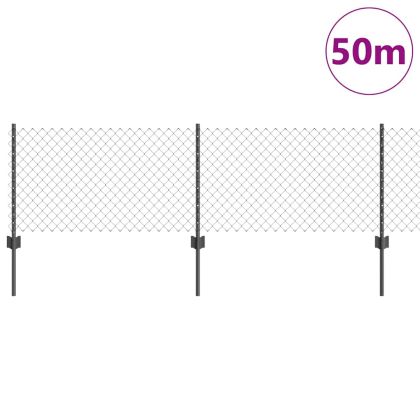 Ограда и колче Сив 0,4 x 50 м Стомана