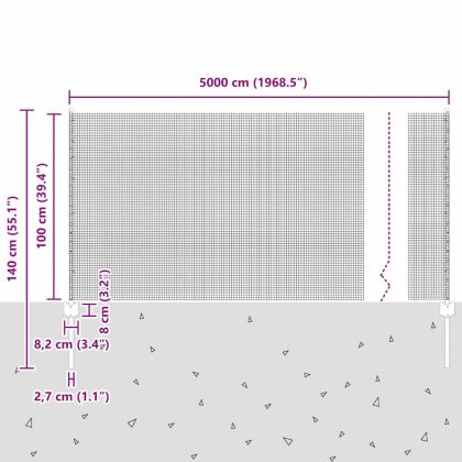 Ограда и колче Сив 1 x 50 m Стомана