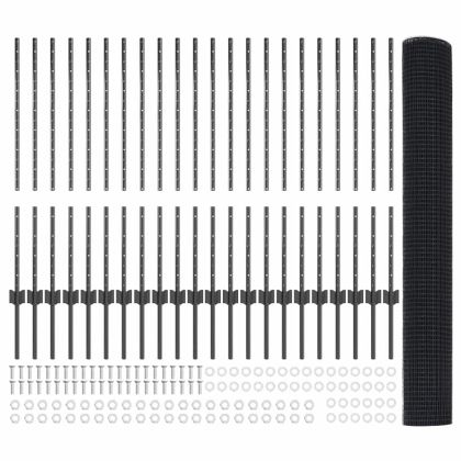 Ограда и колче Сив 1 x 50 m Стомана