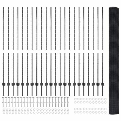 Ограда и колче Сив 1,5 x 50 m Стомана